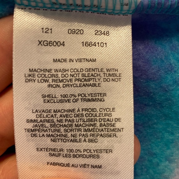 Girl’s Size Large Columbia Fleece- Cute turquoise & purple pattern! Like New! - Picture 2 of 6
